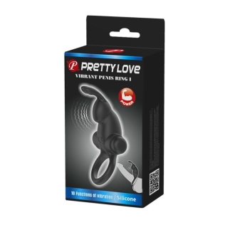Кільце ерекційне з вібро-стимулятором клітора Pretty Love Vibrant penis ring I BI-210204