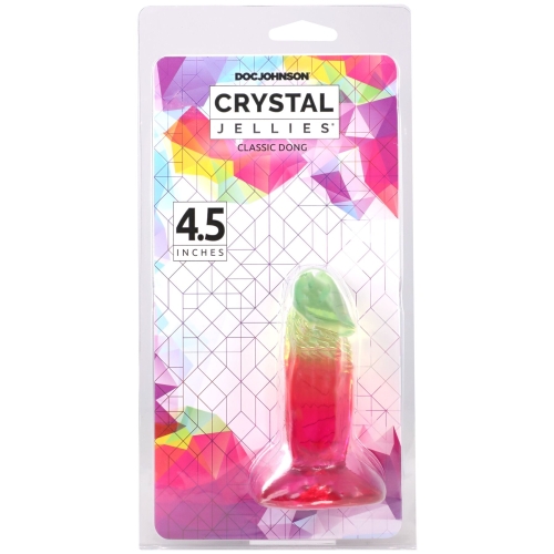 Фалоімітатор реалістичний на присосці райдужний Doc Johnson Crystal Jellies - 4.5 - 5