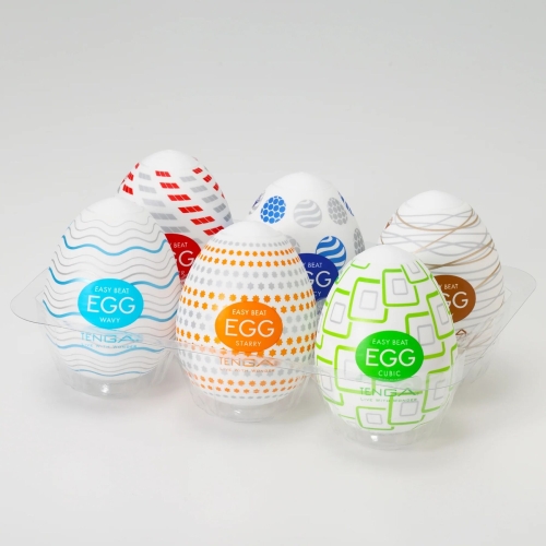 Набір мастурбаторів-яєць прозорого кольору Tenga Egg Variety Pack - Standard 6 штук - 12