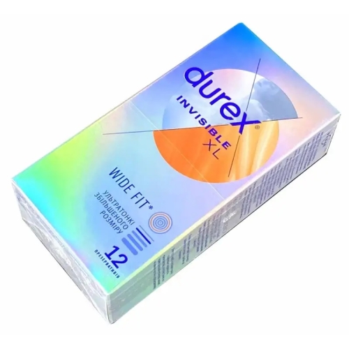 Презервативы увеличенного размера из натурального каучукового латекса DUREX Invisible XL 12 штук - 2