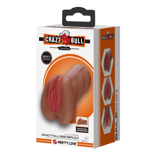 Мастурбатор з двома входами Анус та Вагіна бежевого кольору Lybaile Crazy Bull Caroline Latinos soft skin - 11