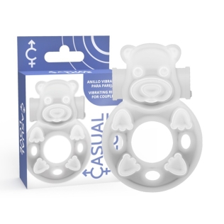 Эрекционное виброкольцо на член белое Casual Love Bear Casual Love Ring
