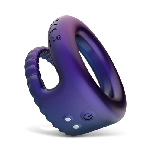 Эрекционное виброкольцо на член фиолетовое Hueman Jupiter Vibrating Cock and Ball Ring - 6