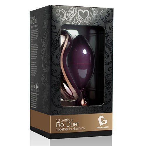Віброяйце фіолетове Rocks Off Ro-Duet Rose Gold - 4