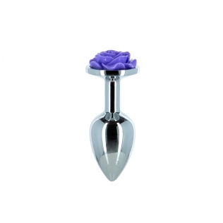 Металлическая анальная пробка Lux Active Rose Anal Plug фиолетовая