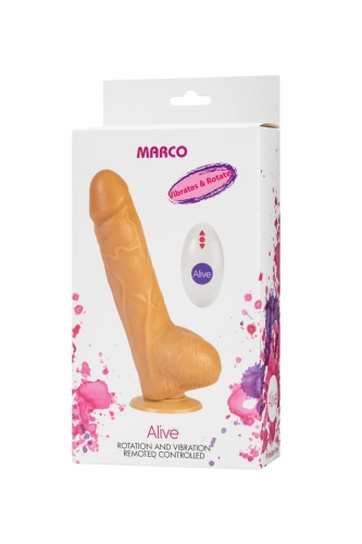 Вибратор реалистичный с пультом на присоске силиконовый Alive Marco - 3