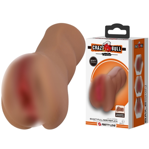 Мастурбатор з двома входами Анус та Вагіна бежевого кольору Lybaile Crazy Bull Caroline Latinos soft skin - 1