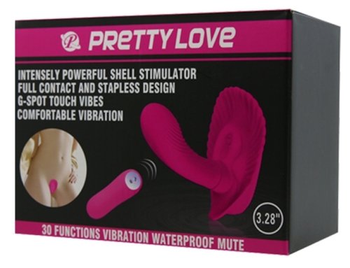 Вібробабочка з стимулятором клітора і точки джі на пульті ДУ PRETTY LOVE Powerful Shell Stimulator - 10