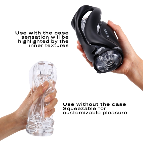 Мастурбатор в колбе для мужчин прозрачного цвета Dorcel Deep Blow Black - 5