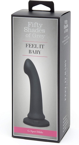 Дилдо силіконовий з присоскою для стимуляції зони G або простати Feel it Baby Fifty Shades Of Grey чорний - 4