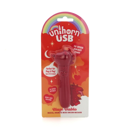 Вибропуля единорожка для клитора бордового цвета Unihorn USB Bullet Blaze Diablo - 6