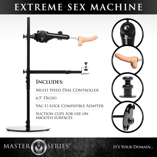 Секс машина с фаллоимитатором черного цвета Master Series Dicktator - 6
