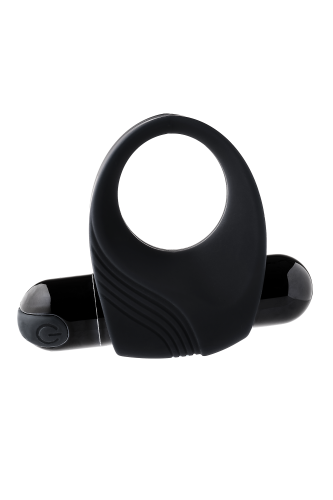Ерекційне віброкільце чорного кольору Dream Toys Ramrod Vibrating Cockring With Big Bullet Black - 1