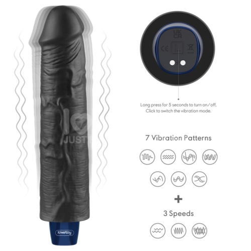 Вибратор реалистичный черного цвета Lovetoy REAL SOFTEE - 3