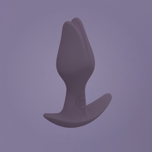 Анальная пробка в форме розы темно серого цвета Fun Factory Bootie Fem - 5