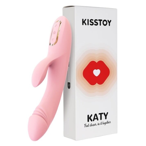 Вибратор кролик с подогревом розовый KisToy Katy - 3