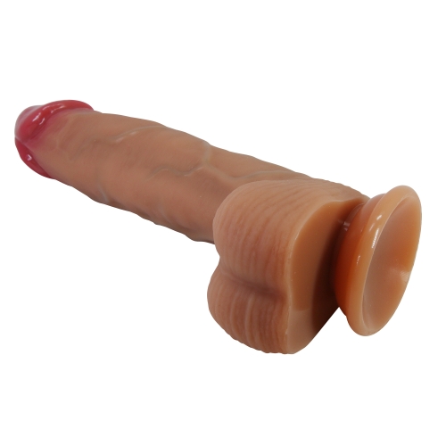 Силіконовий фалоімітатор реалістичний на присосці тілесний Lybaile PRETTY LOVE Orton 9.2 Super Soft Liquid Dildo - 6