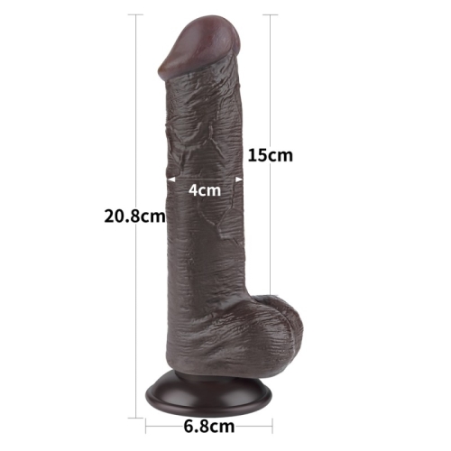 Реалістичний фалоімітатор на присосці Sliding Skin Dual Layer Dong 8.0 коричневий - 2