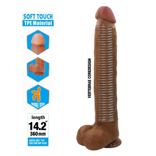 Фалоімітатор на присосці реалістичний коричневий LYBAILE Dany Soft Touch - 2