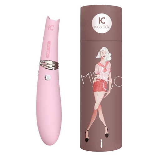 Вакуумний вібратор з вібрацією для клітора і вагіни рожевий KissToy Miss CC - 4
