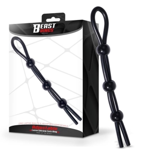 Эрекционная петля на член с тремя застежками силиконовая черная Intoyou Triple Lasso Adjustable Silicone Cock Ring