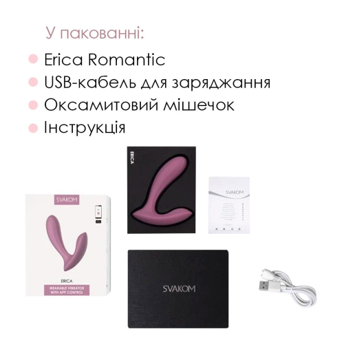 Смарт вібратор в рожевий трусики Svakom Erica Romantic 2 мотора - 7