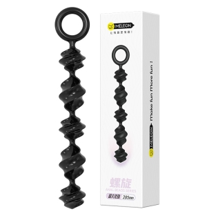 Анальные бусы спиральной формы черные Meleon Spiral Anal Beads