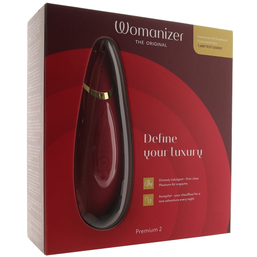Вакуумний кліторальний стимулятор бордовий Womanizer Premium - 8