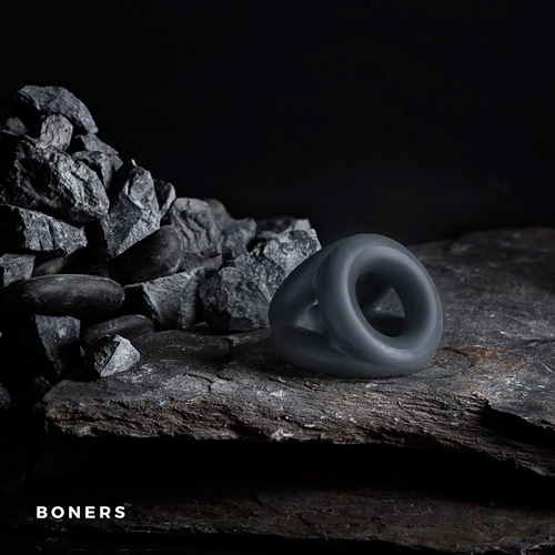 Эрекционное кольцо на член тройное силиконовое серое Boners - 2