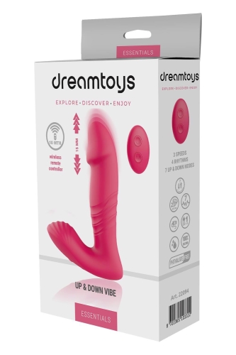 Анальный вибратор пульсатор реалистичный с пультом управления розовый DREAM TOYS Essentials - 5