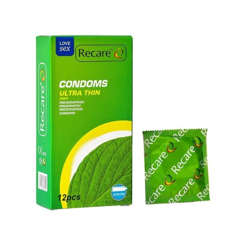 Презервативы ультратонкие аромат мята Recare Ultra Thin Mint Condoms 12 штук - 1