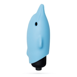 Мини-вибратор для клитора в виде дельфина голубой Crushios Dolphin з 10 скоростями 