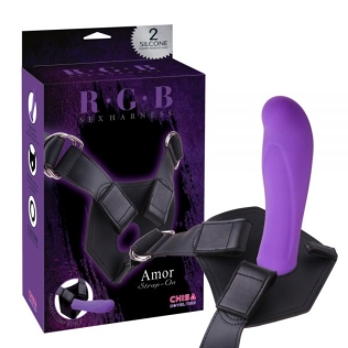 Страпон на ремнях силиконовый Amor Strap-On