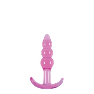 Анальний плаг з ручкою якорем рожевий JELLY RANCHER T-PLUG RIPPLE