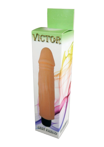 Вібратор реалістичний з кібершкіри тілесного кольору Boss series Victor - 4