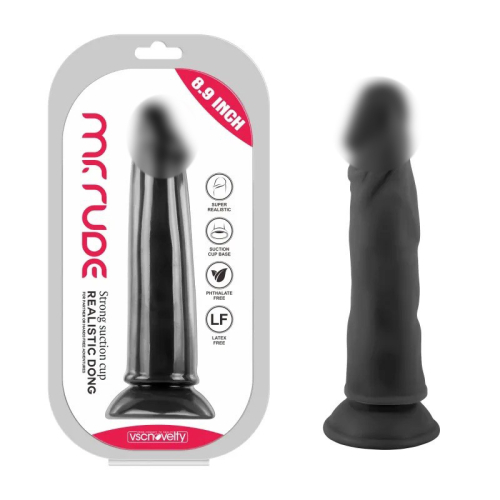 Фалоімітатор на присосці реалістичний Realistic Dong Mr. Rude 8.9 чорний - 1