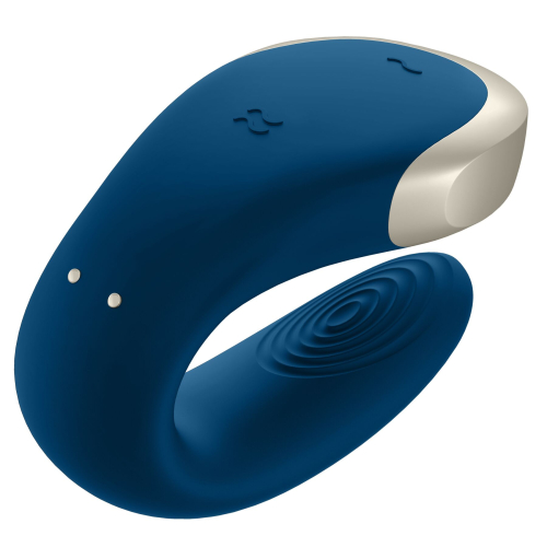 Смарт-вибратор 7,5/3 см для пар Satisfyer Double Love (Blue) с пультом Сатисфаер - 2