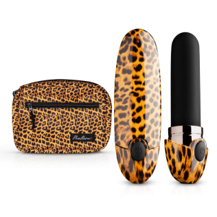 Вибропуля леопардового цвета Panthra Asha lipstick vibrator