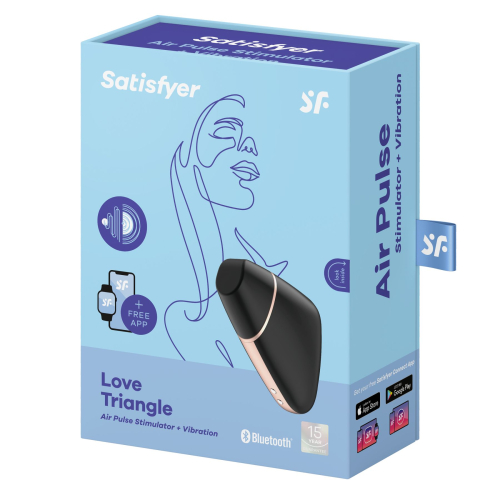 Вакуумний безконтактний кліторальний смарт вібратор Satisfyer Love Triangle чорний - 7