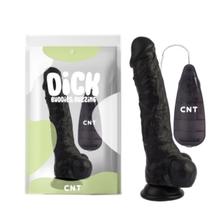 Вібратор реалістичний на присосці та з пультом керування Cnt Sex Pleaser Vibrating Dildo чорний