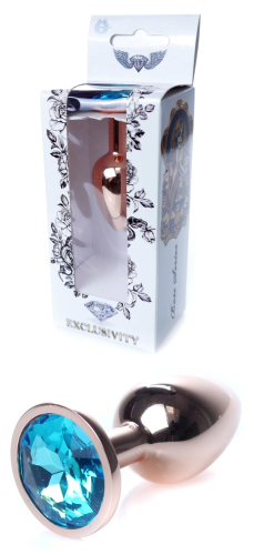 Анальная пробка с кристаллом голубого цвета BOSS of TOYS Jewellery plug - 1