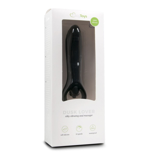 Анальный вибратор силиконовый черный EasyToys - 3