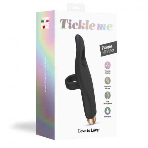 Вібратор на палець силіконовий чорний Love To Love tickle me - 7