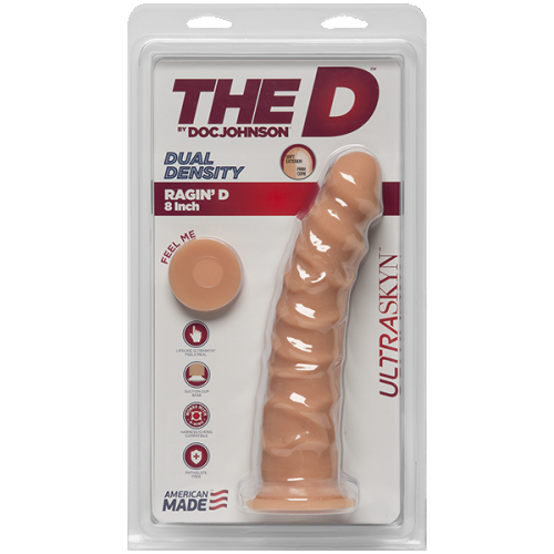 Фалоімітатор 20,3 см/5 см рельєфний на присоску Doc Johnson The D-Ragin D-8 Inch Without Balls-ULTRASKYN - 3