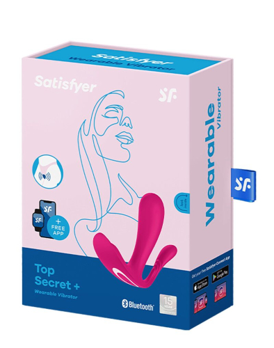 Силиконовая анальная пробка со стимуляцией клитора и вибрацией розовая Satisfyer Top Secret - 6