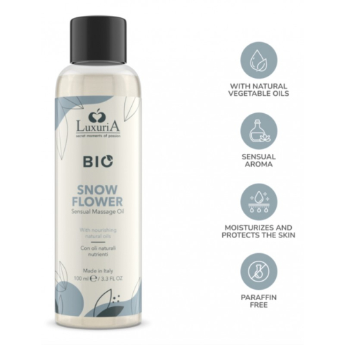 Массажное масло с фруктовыми и цветочными нотами Intimateline Luxuria Bio Oil Snow Flower 100мл - 3