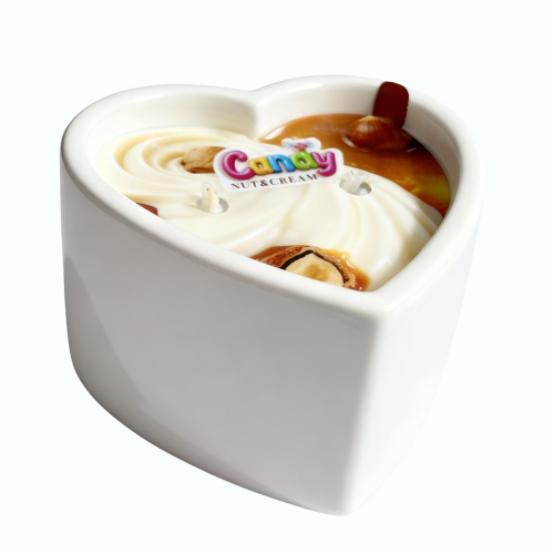 Масажна свічка у формі серця з ароматом горіхового крему Candy Nut Cream 70 мл - 1