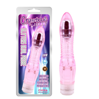 Вібратор реалістичний гелевий рожевого кольору Chisa Glitters Dual Probe
