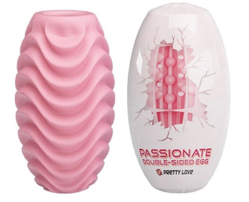 Мастурбатор яйце для члена рожеве Pretty Love passionate Double-Sided EGG - 1