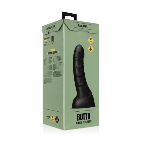 Величезний фалоїмітатор на присосці чорного кольору BUTTR Hawk Curved Anal Dildo - 10